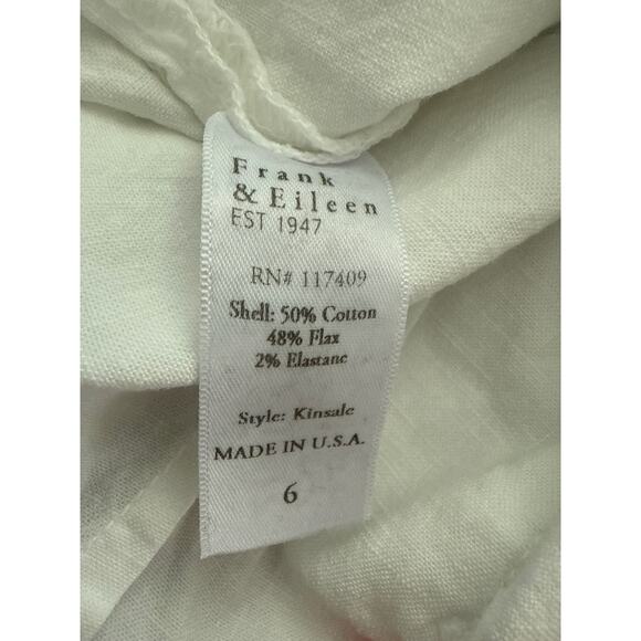 Frank & Eileen Kinsale Italian Woven Performance Linen-Blend Pants White Size 6 - Picture 9 of 11